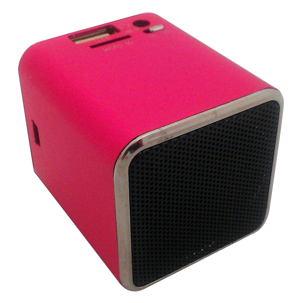 PROFESSIONAL CABLE, LLC CUBE-PK SnowFire Cuboid Speaker System - Pink - USB - iPod Supported -