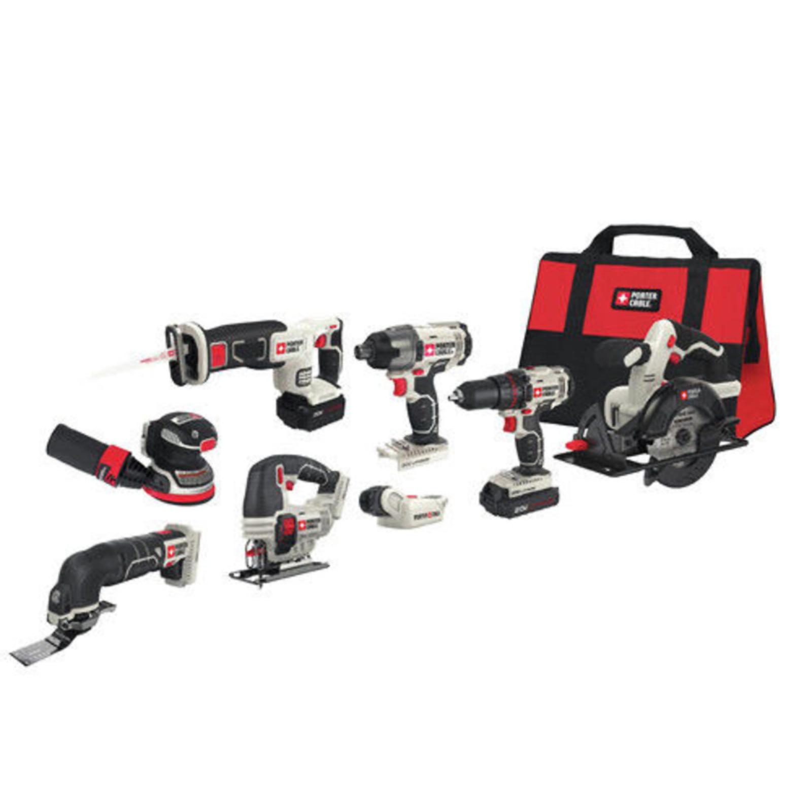 Porter-Cable 8pc. 20V MAX Lithium-Ion Tool Kit with Pivoting Flashlight