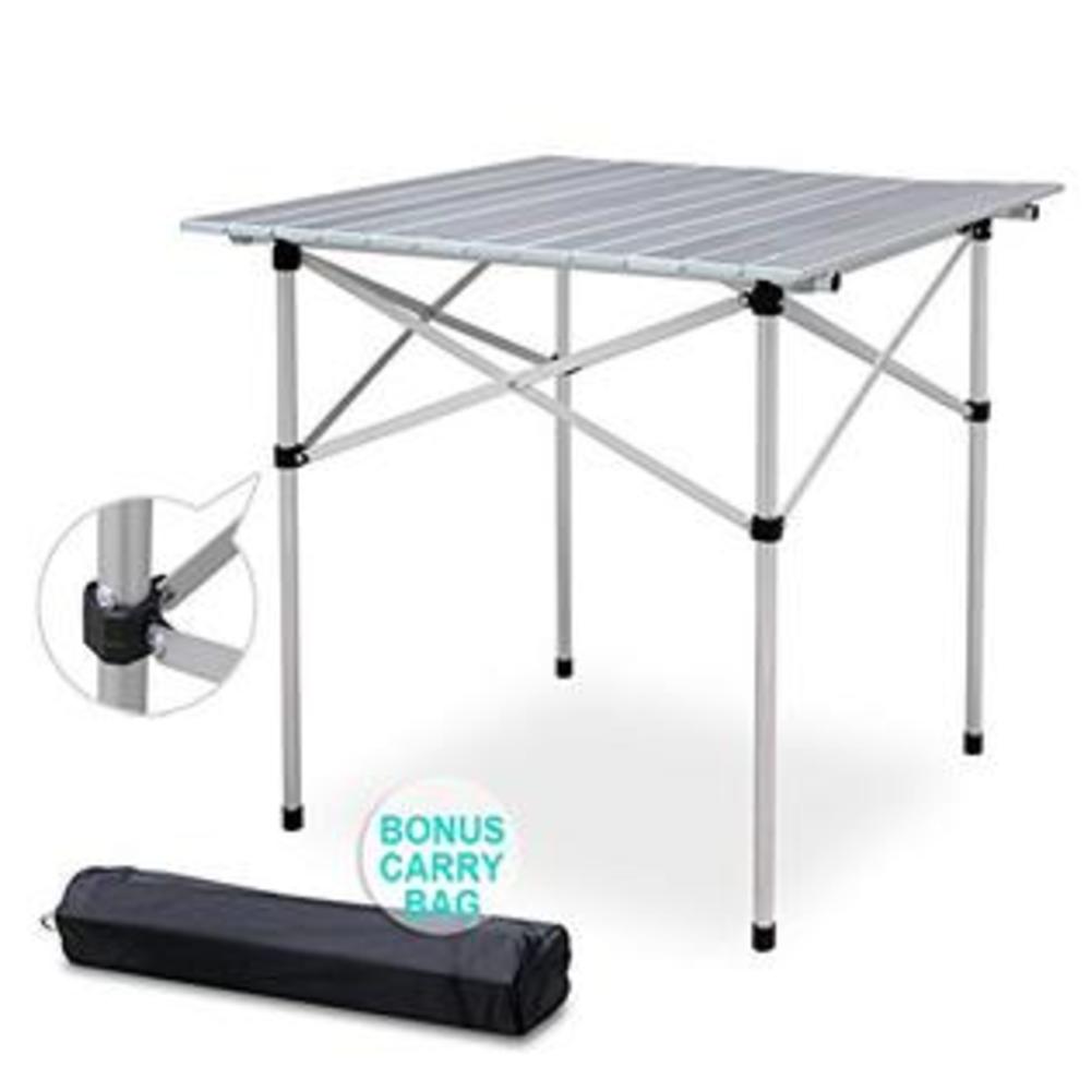 Best Choice Products Aluminum Roll Up Folding Camping Outdoor Indoor Heavy Duty Picnic Table