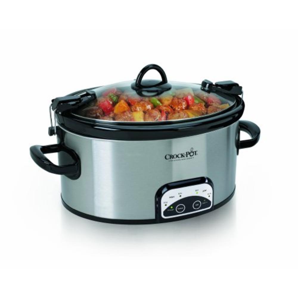 Crock-Pot SCCPVL605-S-A . 6-Quart Programmable Cook38; Carry Oval Slow Cooker Stainless Steel