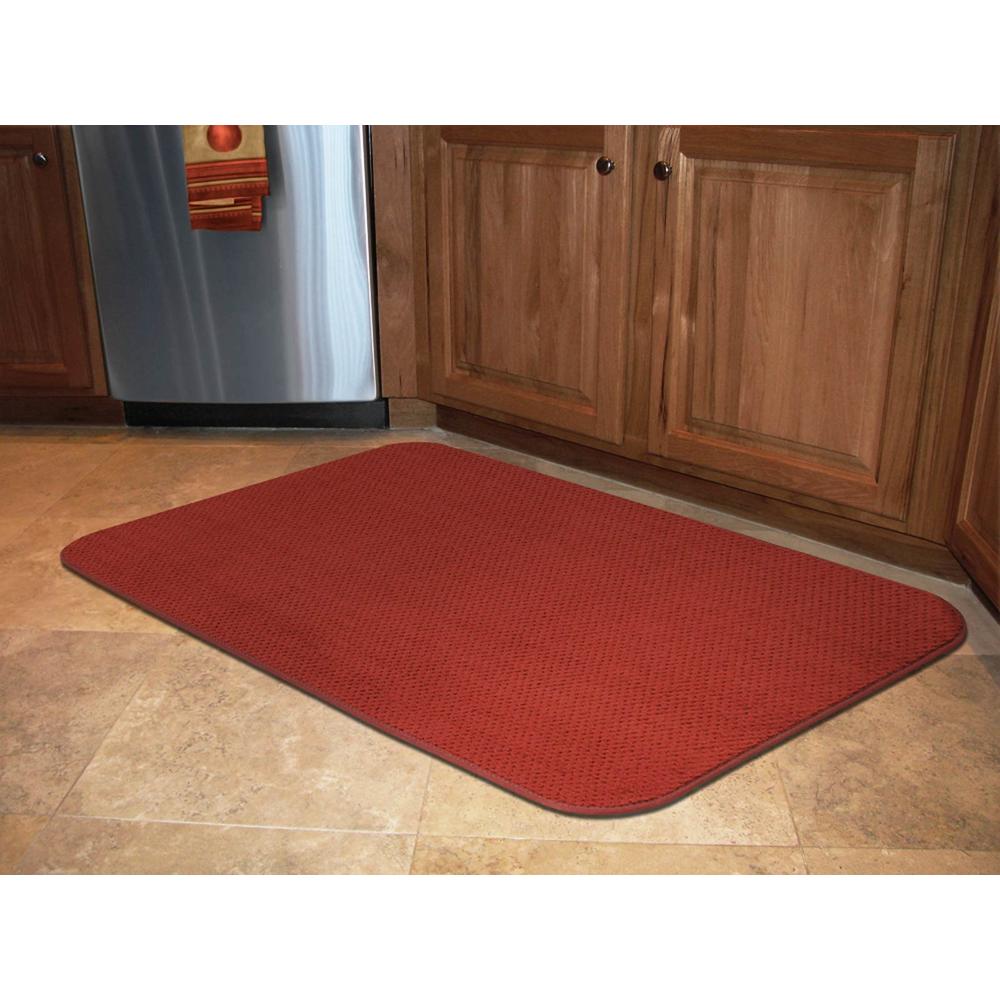 House, Home and More Skid-resistant Carpet Area Rug Floor Mat - Brick Red - 3' X 3'