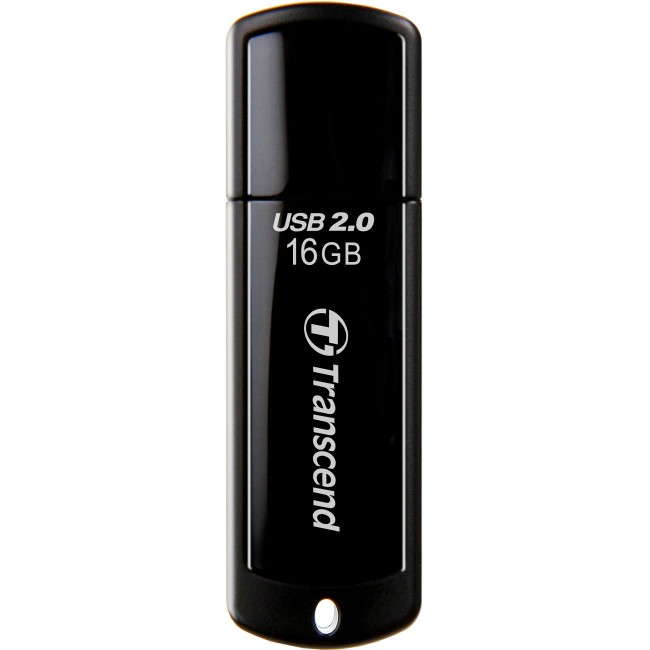 Transcend  16GB JetFlash 350 USB 2.0 Flash Drive - 16 GB - USB 2.0 - Black - Password Protection - TS16GJF350