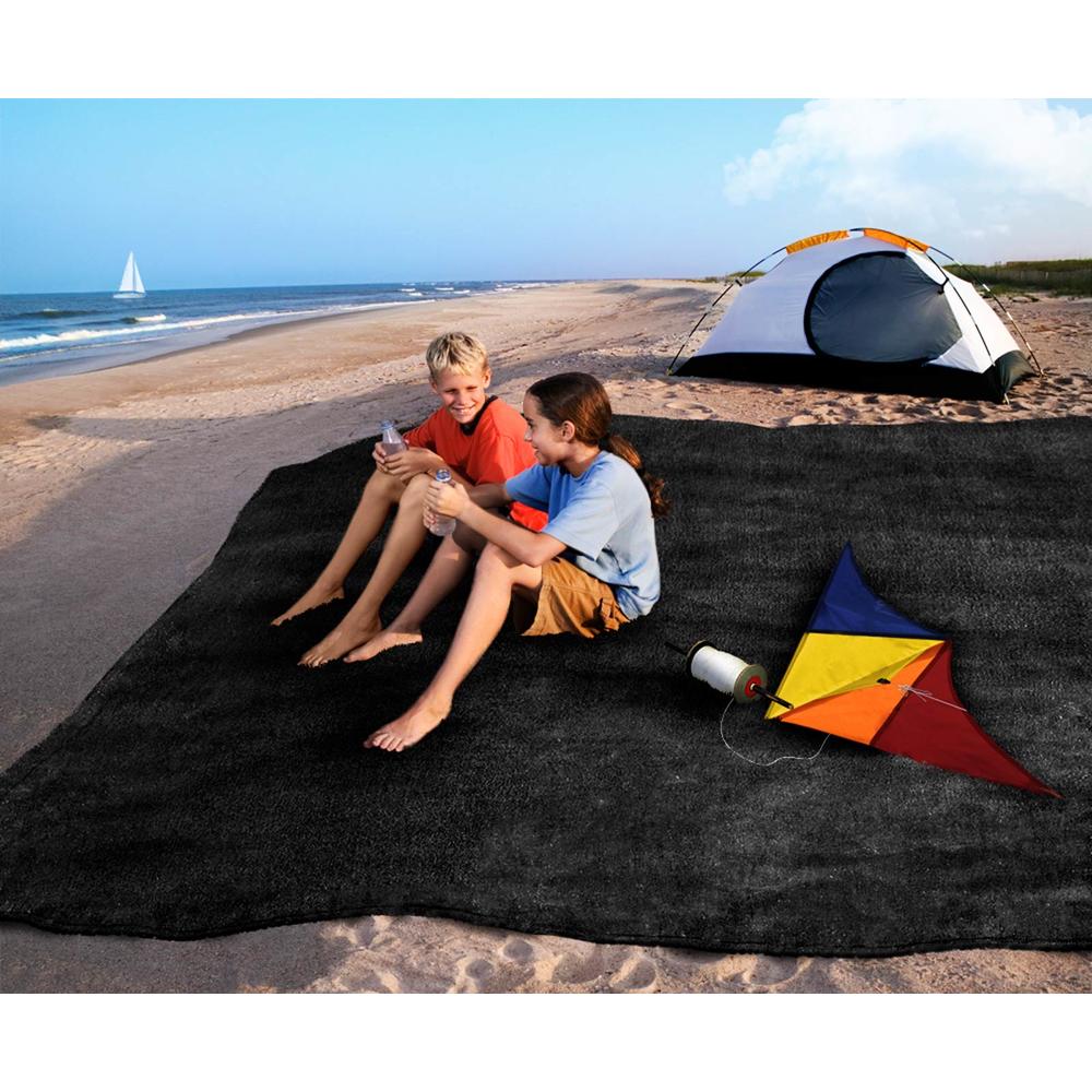 House, Home and More Outdoor Turf Rug - Black - Several Other Sizes to Choose From