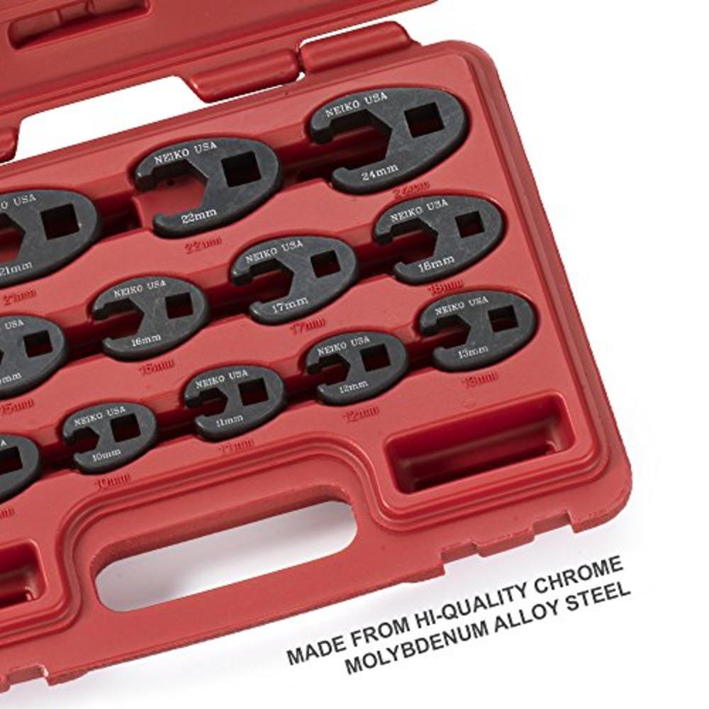 Findingking Neiko #03324a 15pc Professional Crowfoot Wrench Set Mm