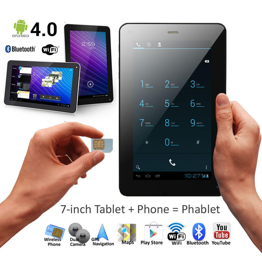 Indigi Phablet-713-2Ga 7-inch Phablet Smart Phone + Tablet PC Android 4.0 Bluetooth GPS WiFi Unlocked!