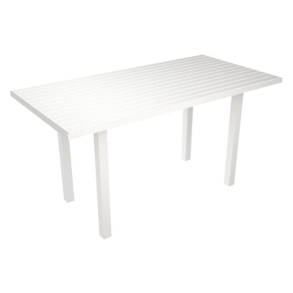 Eco-Friendly Furnishings 72" Recycled Earth-Friendly Patio Counter Table - White with White Frame