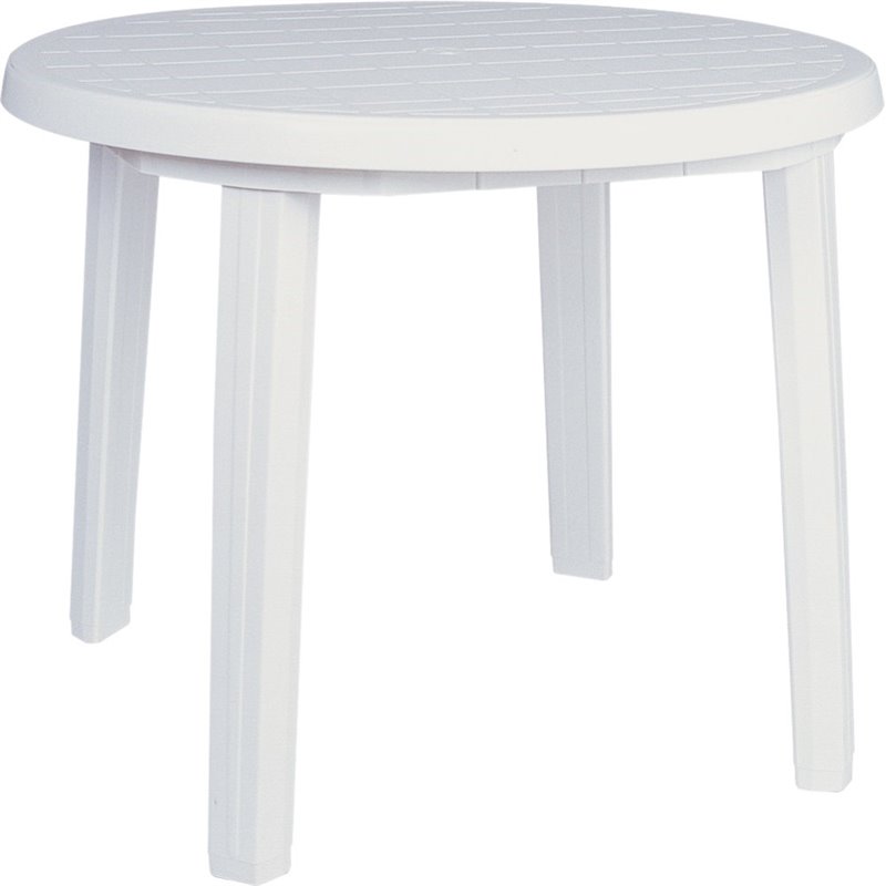Compamia Siesta ISP125-WHI 35.5 in. Ronda Resin Round Dining Table, White