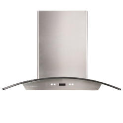 Atlas International CAVALIERE 30" Inch Glass Canopy Range Hood Wall Mounted Stainless Steel Kitchen Vent