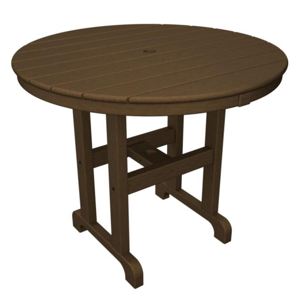 Eco-Friendly Furnishings Recycled Earth-Friendly Outdoor Patio Round Dining Table - Raw Sienna