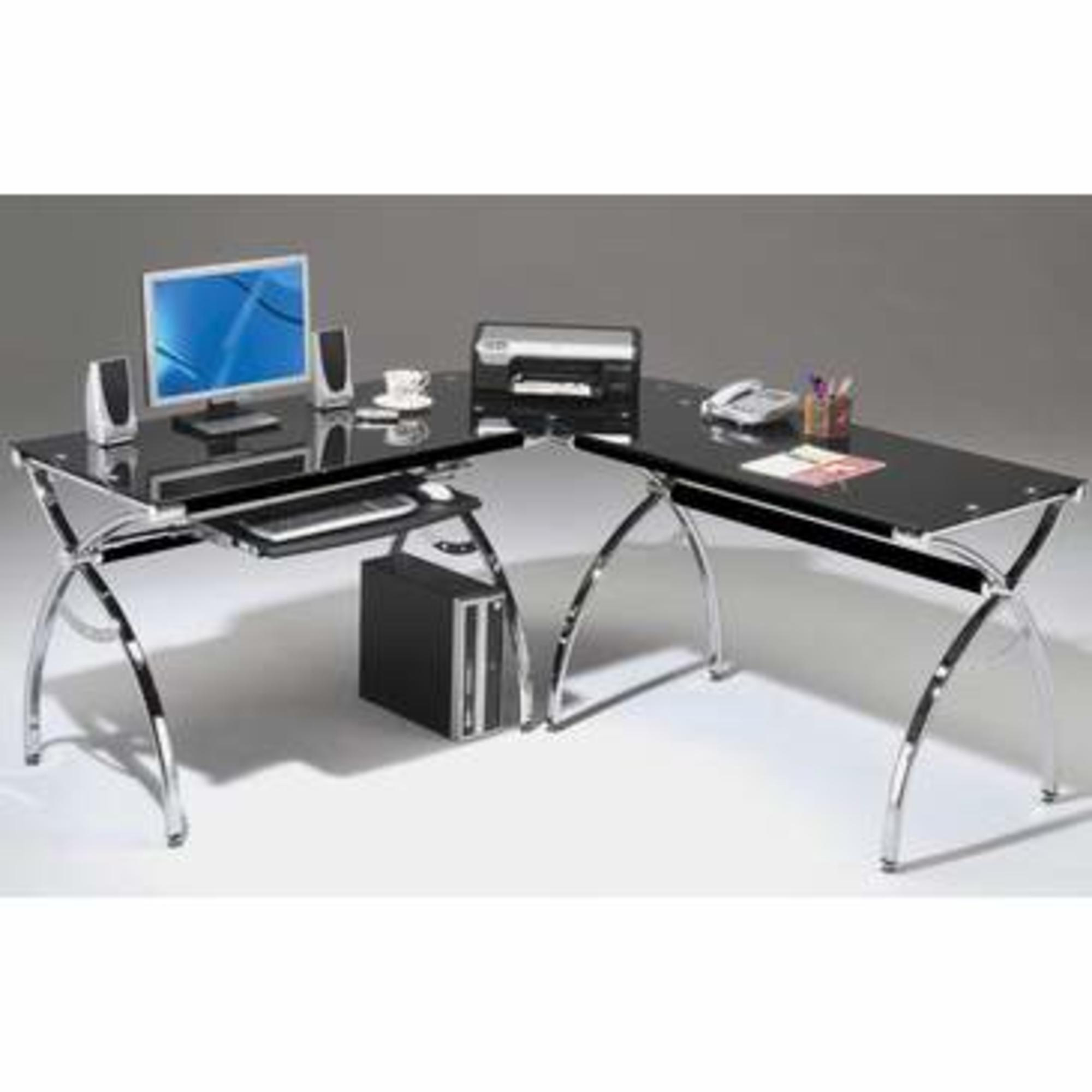 Techni Mobili 60 75 W Glass Corner Computer Desk Sears Marketplace