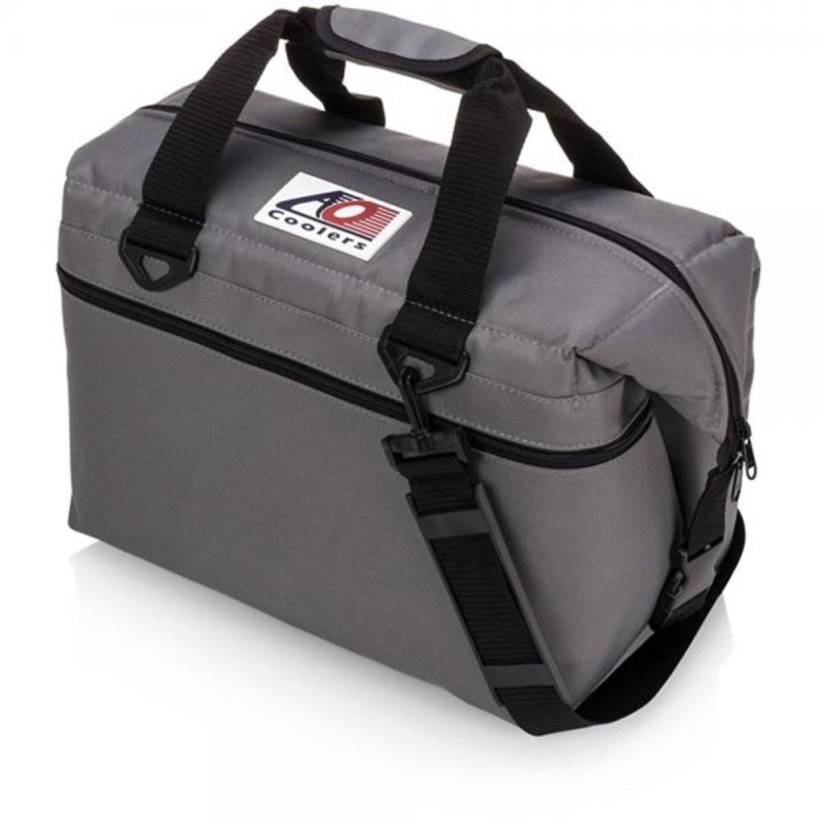AO Coolers 24-Can Soft-Sided Canvas Shell Cooler with Shoulder Strap - Charcoal