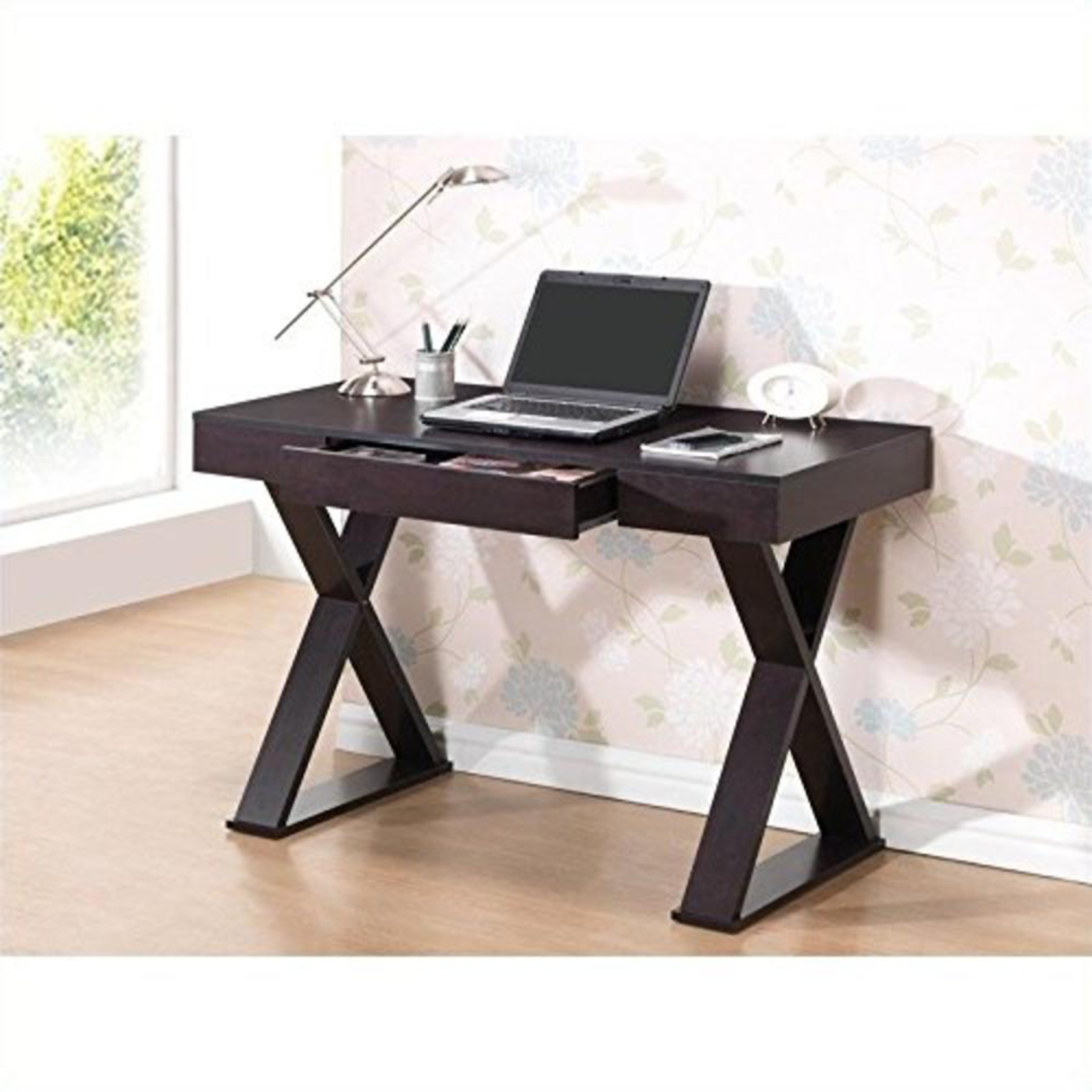 Techni Mobili RTA-8406-ES 30" Wood Trendy Desk with Drawers - Espresso