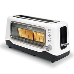 Dash StoreBound Dash DVTS501WH Clear View Extra Wide Slot Toaster with Stainless Steel Accents + See Through Window, Defrost, Reheat + Auto
