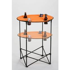 Picnic Plus Portable Round Tailgate Table Extends from 24" to 36"