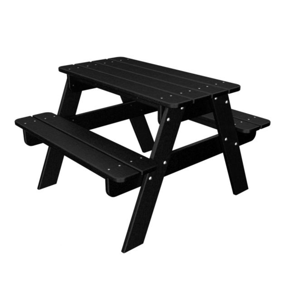 Eco-Friendly Furnishings 33" Recycled Earth-Friendly Outdoor Patio Kid's Picnic Table - Black