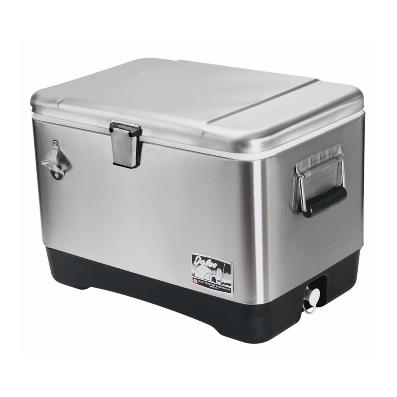 Igloo 54qt. Stainless-Steel Cooler with Swing-Up Handles and Drain Plug - Silver