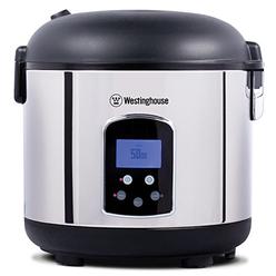 Westinghouse - WRC301S Rice Cooker, Hot Cereal Oatmeal Cooker, Food Steamer, 20 Cup, Stainless Steel and Black