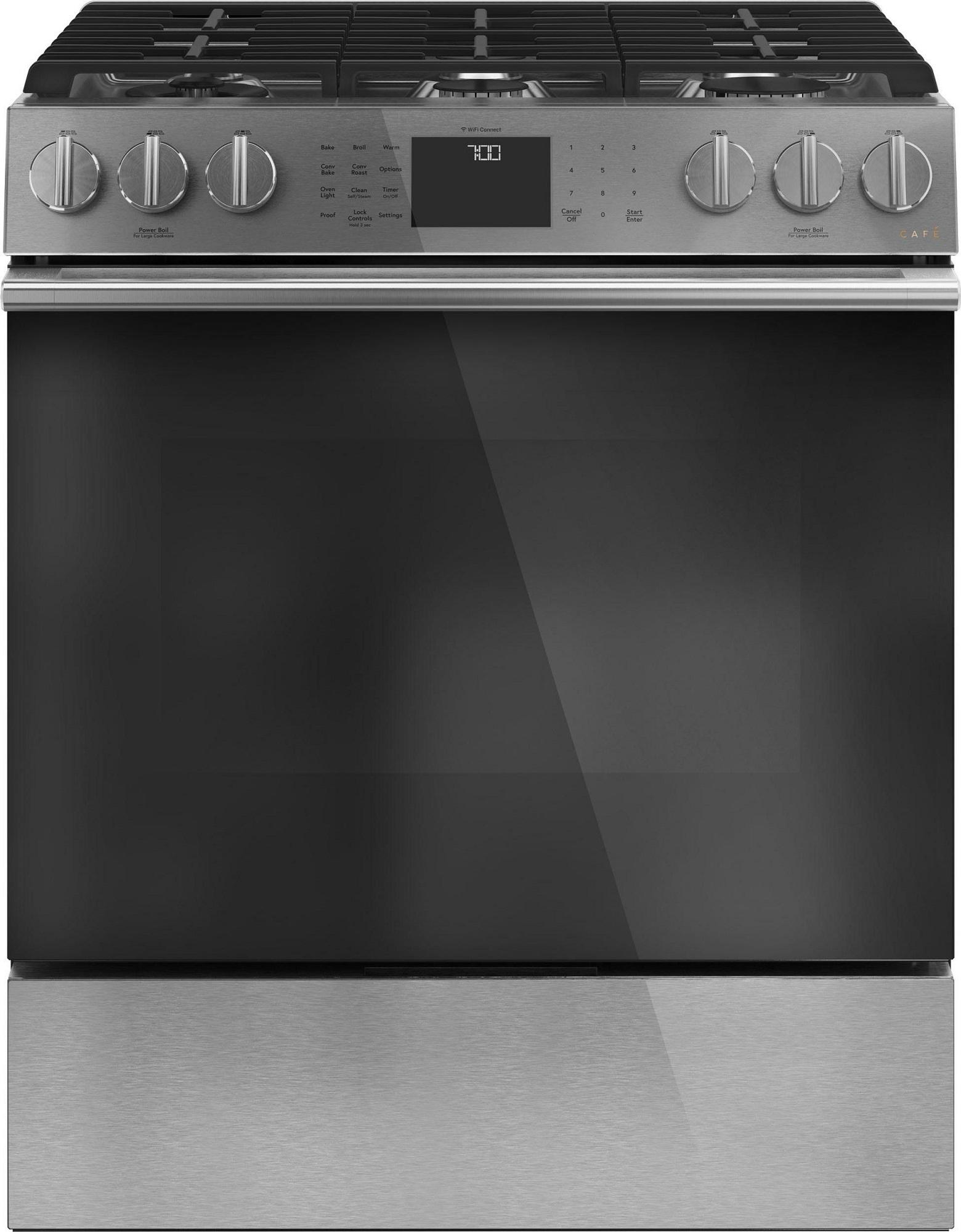 CAFE CGS700M2NS5  30 Inch Slide-In Smart Gas Range with 6 Sealed Burners