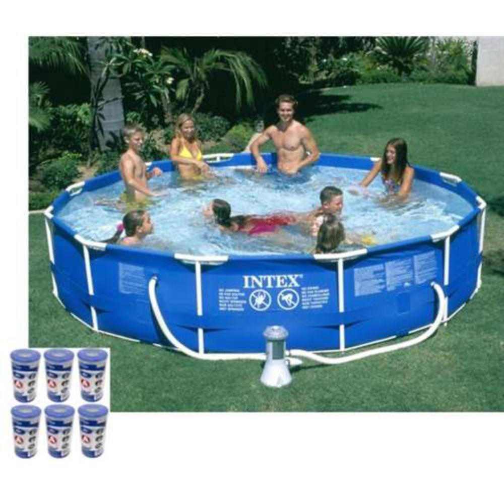 Intex 12' x 30" Metal Frame Above-Ground Swimming Pool Set with Filter Pump