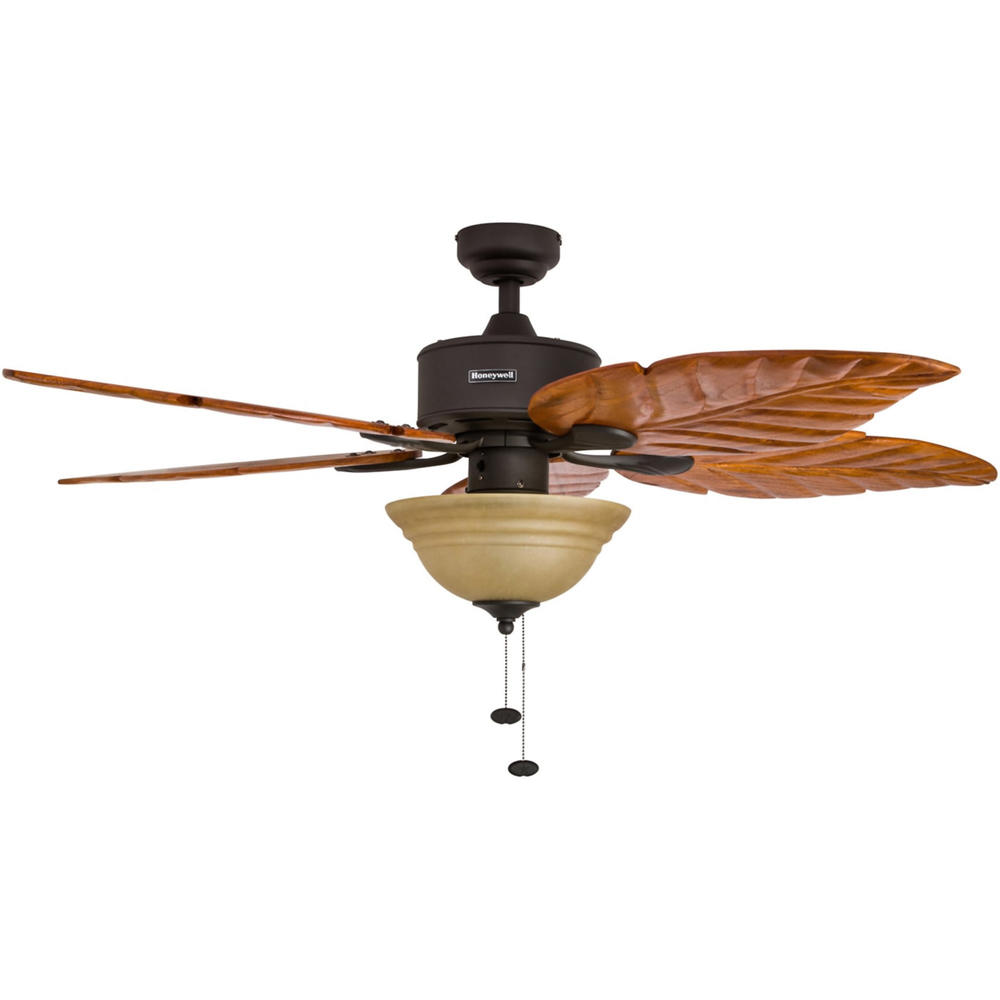 Honeywell 50204 Sabal Palm 52" 5-Blade Ceiling Fan with Tuscan Bowl Light - Bronze