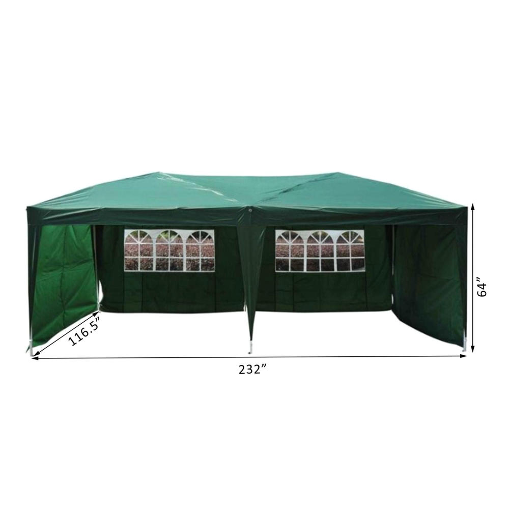 Outsunny 10' x 20' Pop-Up Tent with 4 Removable Sidewalls - Green