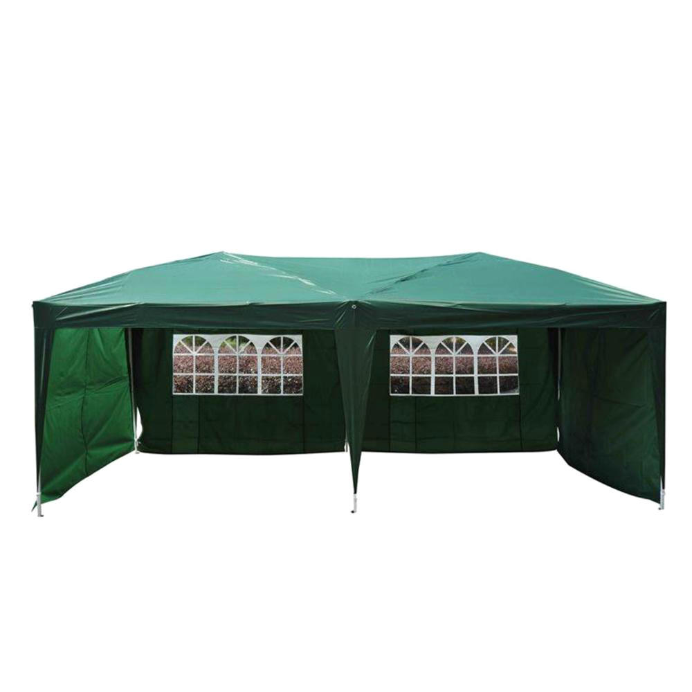 Outsunny 10' x 20' Pop-Up Tent with 4 Removable Sidewalls - Green