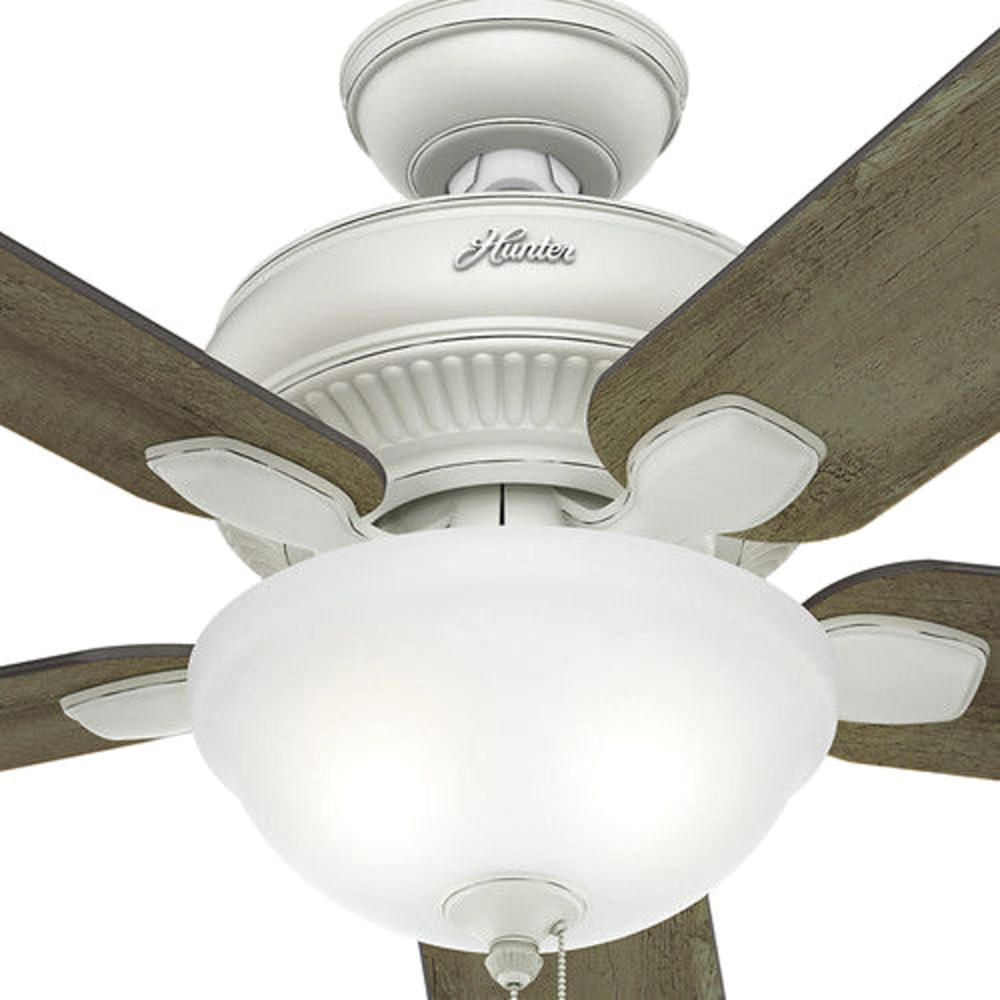 Hunter 54091 Matheston 52" 5-Blade Ceiling Fan with 2 Lights - White and Gray Pine