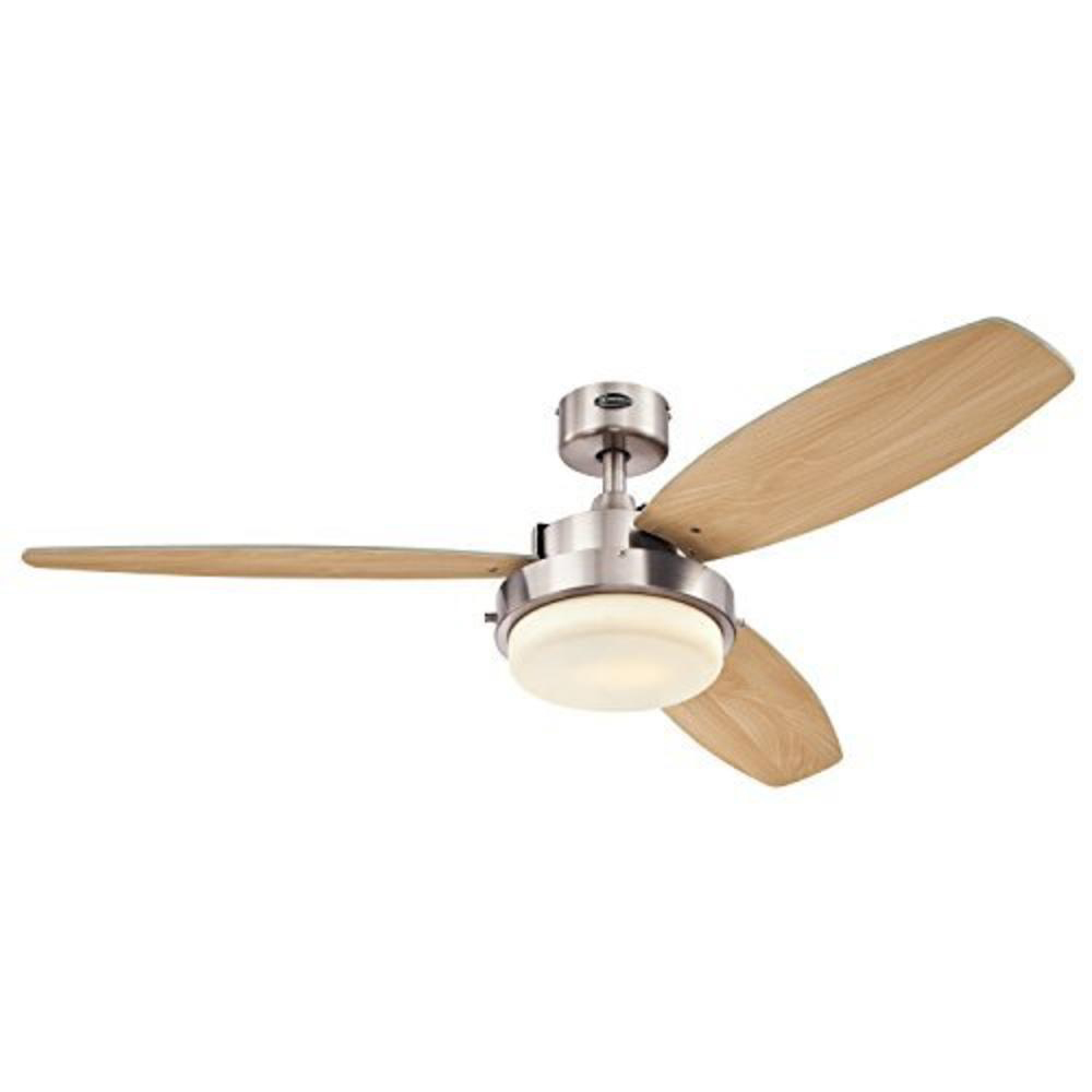 Westinghouse 7204100 Alloy  52" Reversible 3-Blade Two-Light Ceiling Fan - Brushed Nickel