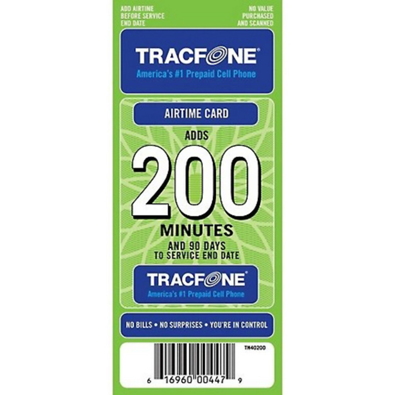 TracFone SID7YLO68U 200 Minutes and 90 Days of Service Airtime Card