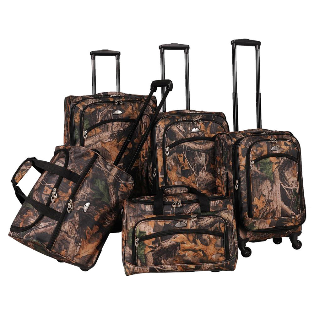 American Flyer Camo 5pc. Spinner Luggage Set