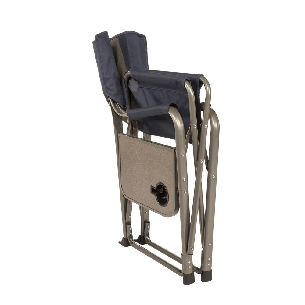 Kamp Rite Director's Chair with Side Table - Navy Blue/ Taupe