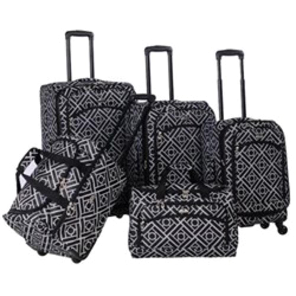 American Flyer Astor 5pc. Expandable Luggage Set - Black and White