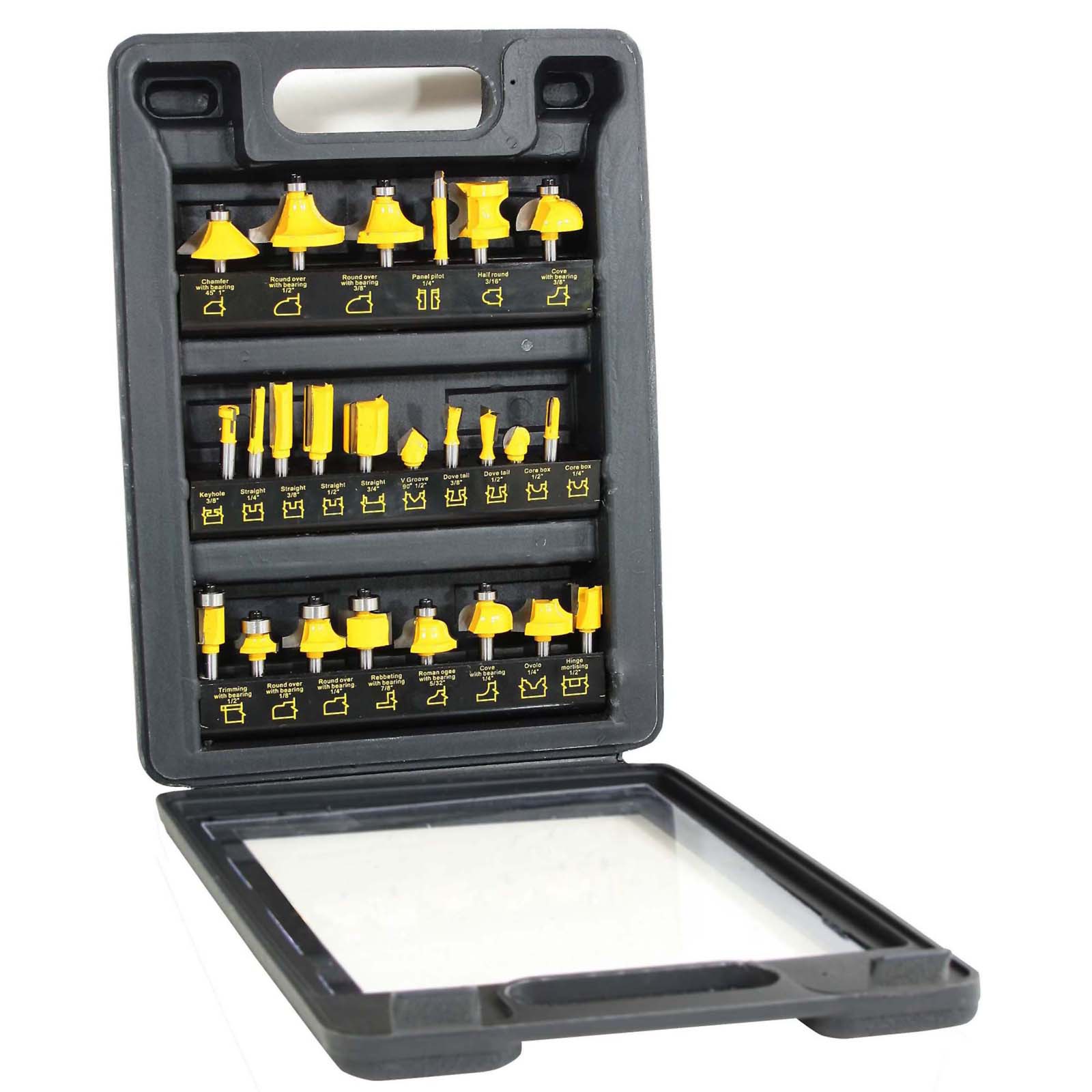Buffalo Tools Pro-Series 24pc. Router Bit Set with Storage Case