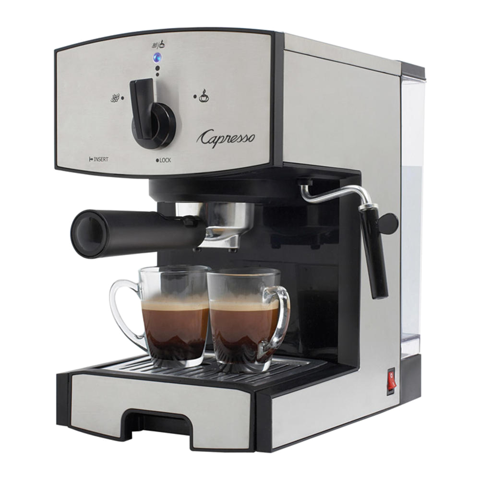 Capresso 117.05 42oz. Espresso/Cappuccino Maker with Stainless-Steel Pump - Black and Silver