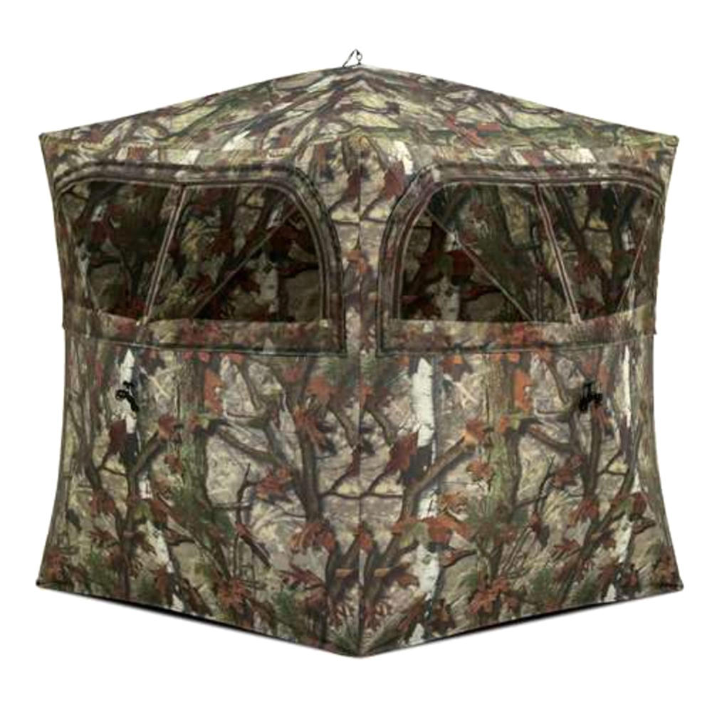 Barronett Blinds Grounder 250 2-Person Blind with Zippered Door - Bloodtrail Woodland Camo