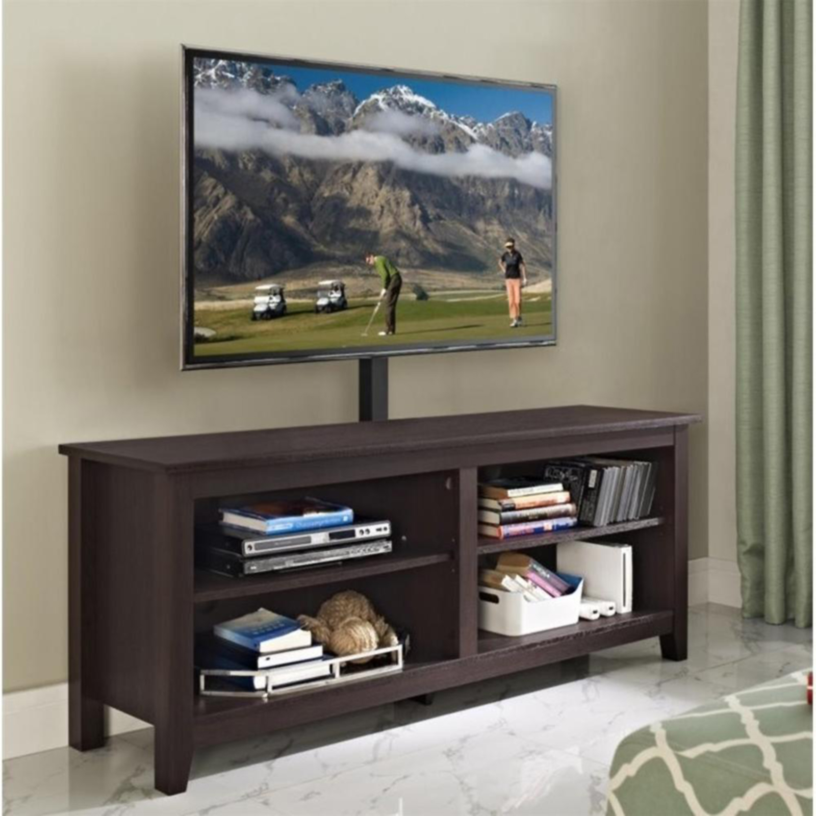 Walker Edison 58" Essential Wood TV Console with Adjustable Shelving - Espresso
