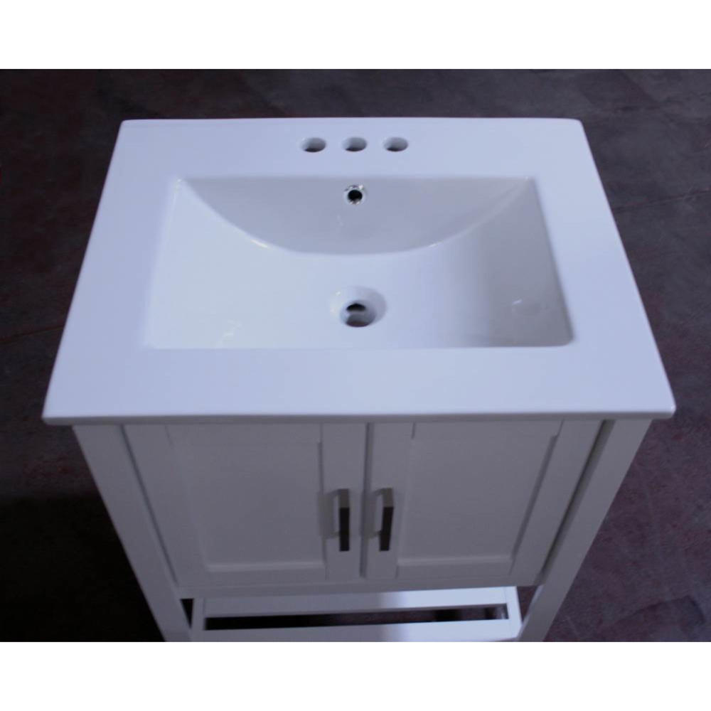 Legion Furniture WLF6020W 24" Solid Poplar Wood Bathroom Vanity with 2 Doors White