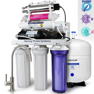 iSpring RCC1UP-AK 100GPD 7-Stage Reverse Osmosis RO UV Alkaline