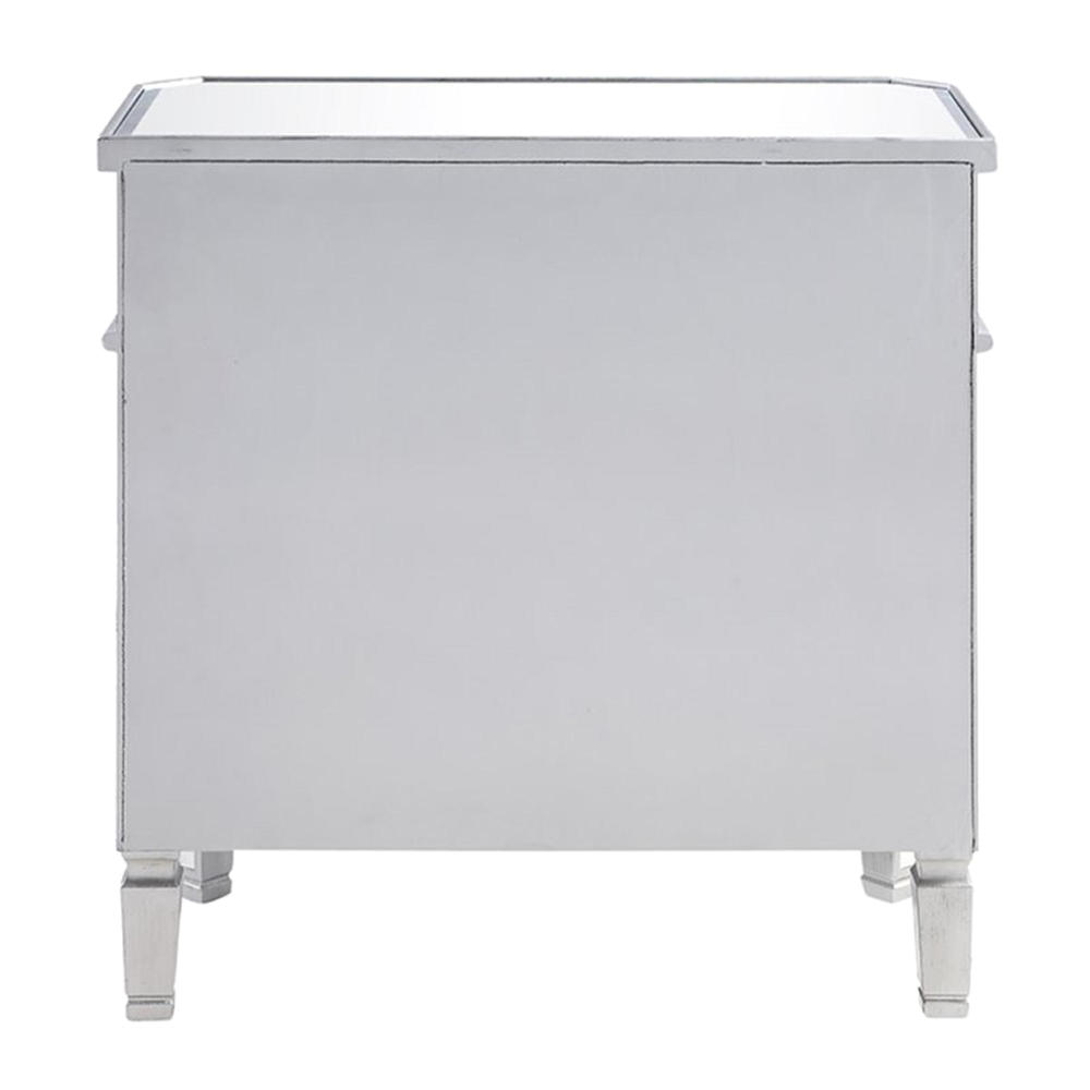 Elegant Furniture & Lighting Danville Mirrored Chest with Drawer - Silver Clear