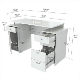 Inval Laura Collection 48 81 W Computer Desk Sears Marketplace