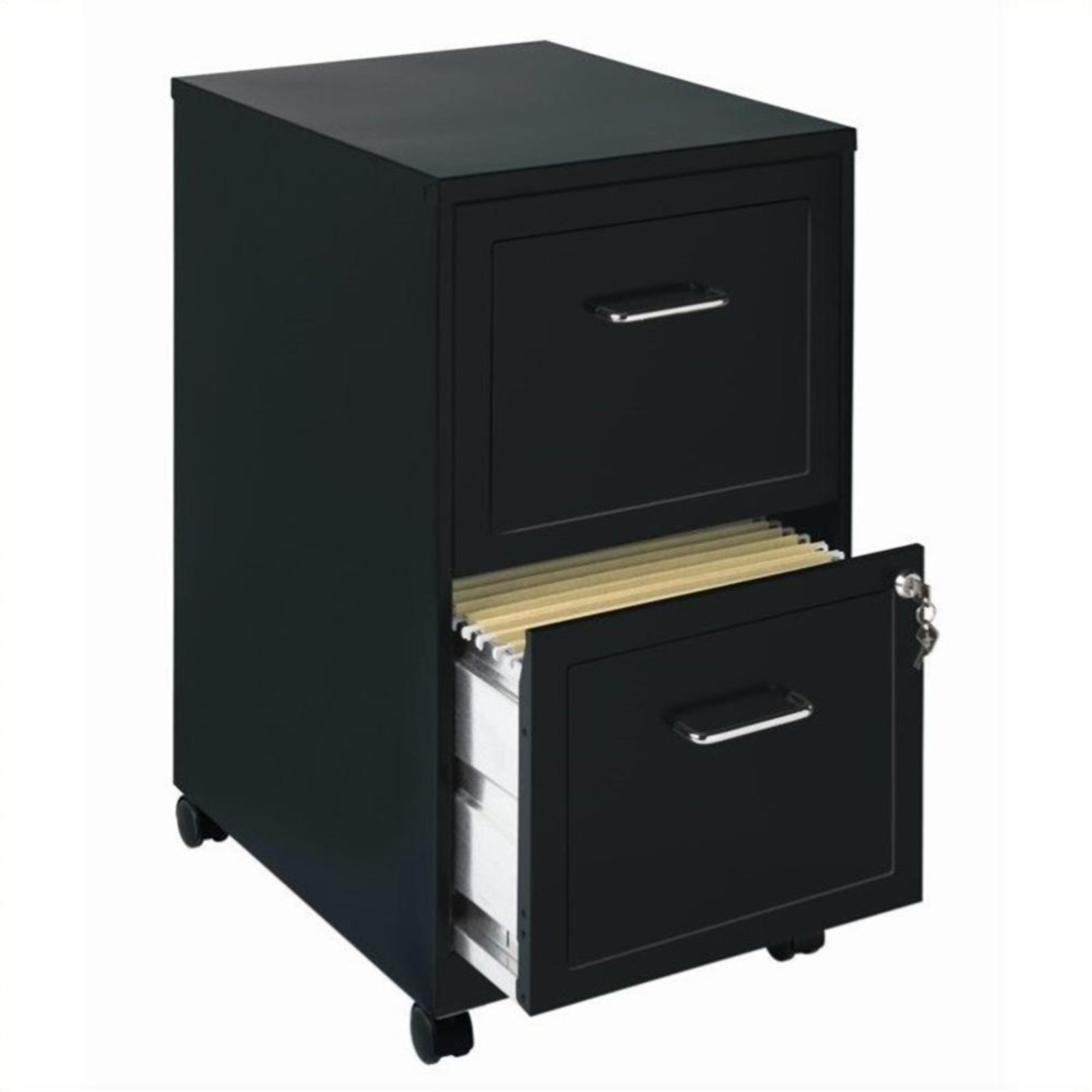 Hirsh Industries LLC Soho Mobile Steel 2-Drawer File Cabinet - Black