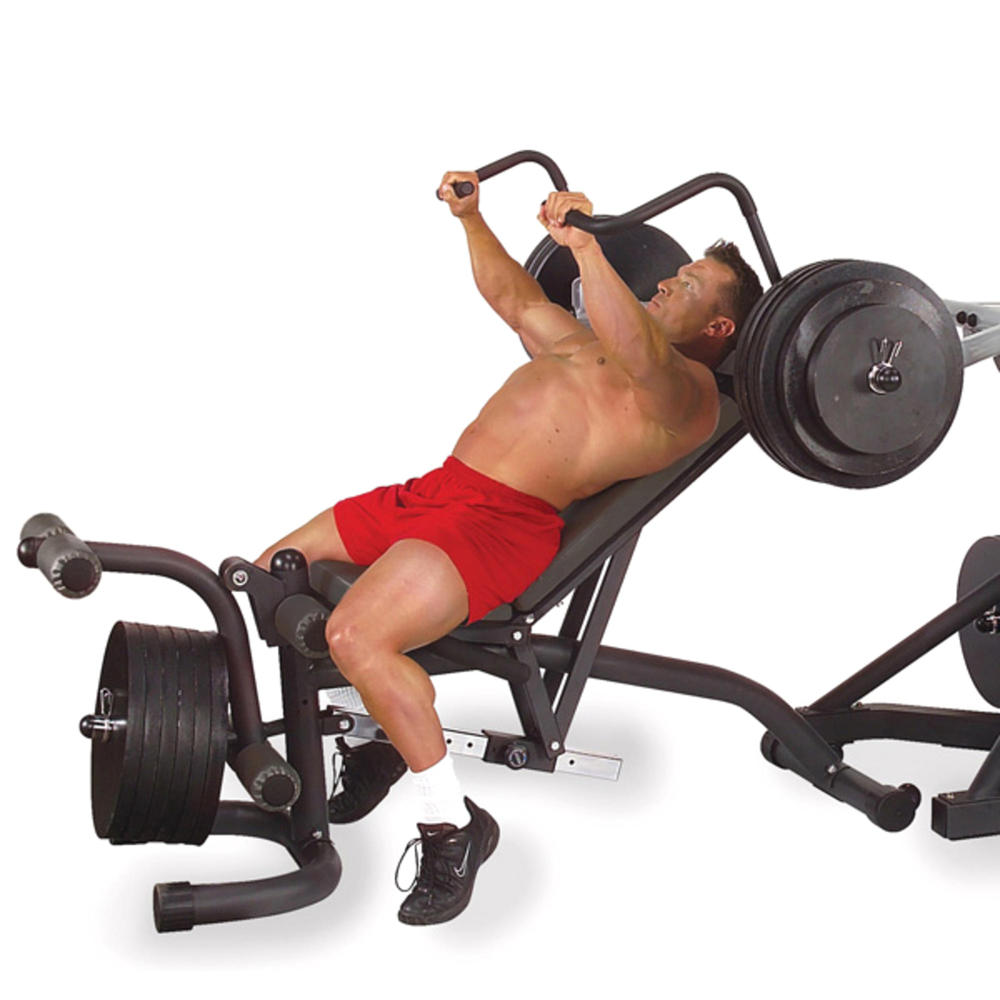 Body-Solid FID46 72" Olympic Leverage Flat/Incline/Decline Bench with Transport Wheels