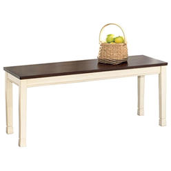 Ashley Signature Design by Ashley Ashley Furniture Signature Design - Whitesburg Large Dining Room Bench - Casual Style - Brown/Cottage White