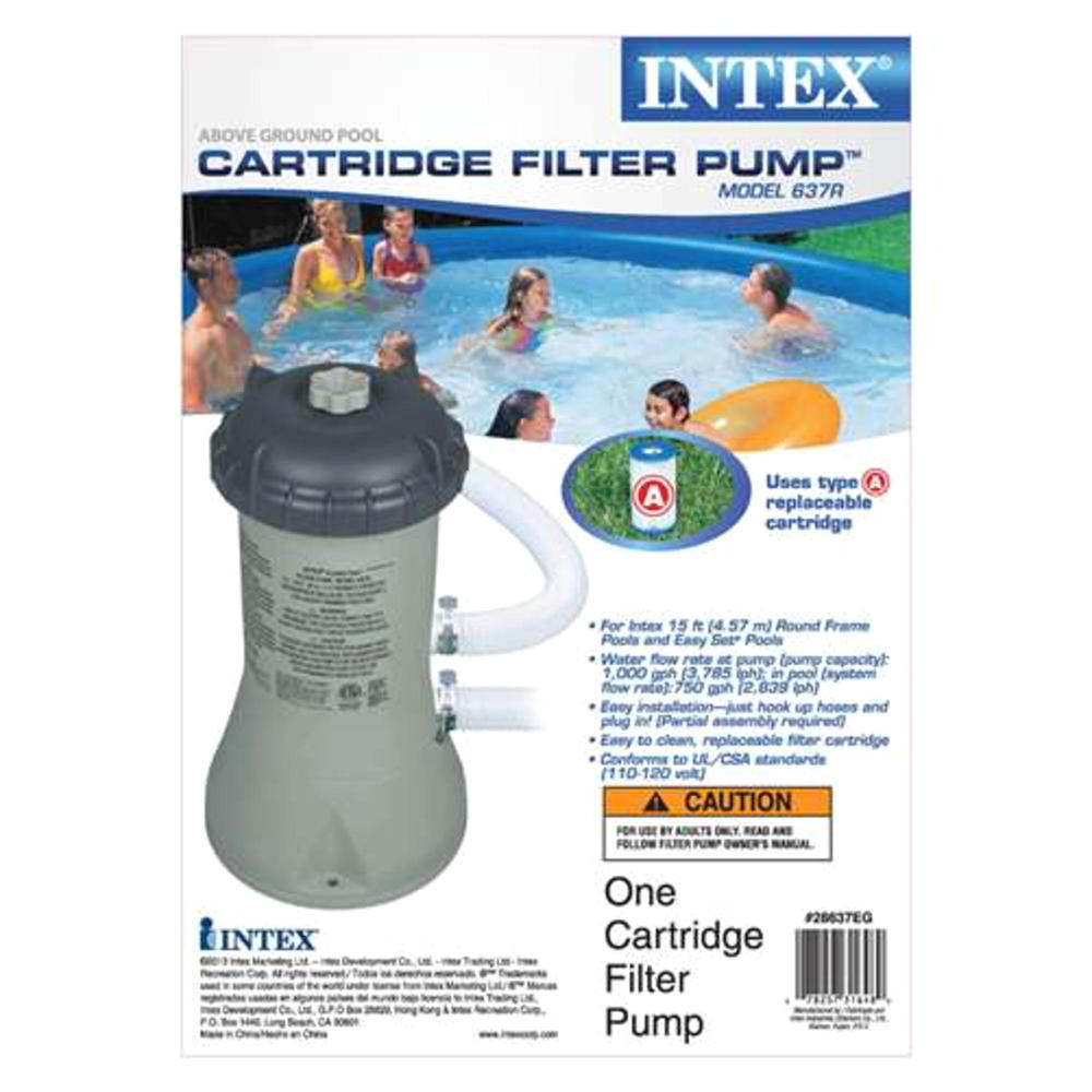 Intex 1000GPH Filter Pump for Above Ground Swimming Pools with GFCI