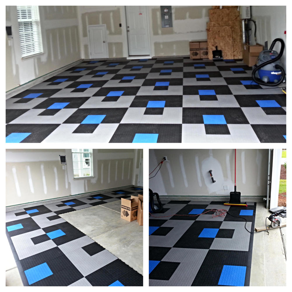 ModuTile 30pc. Polymer Interlocking Garage Floor Tile Set - Coin Gray
