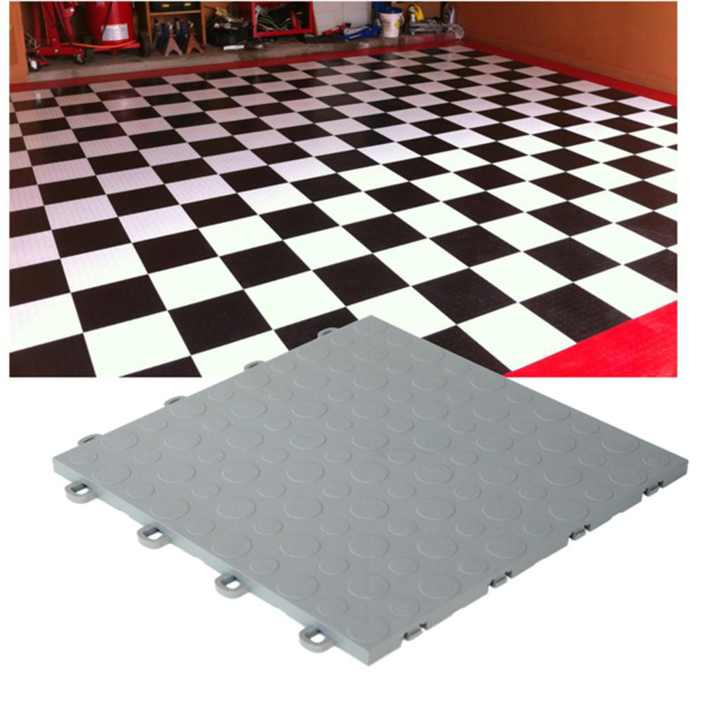 ModuTile 30pc. Polymer Interlocking Garage Floor Tile Set - Coin Gray