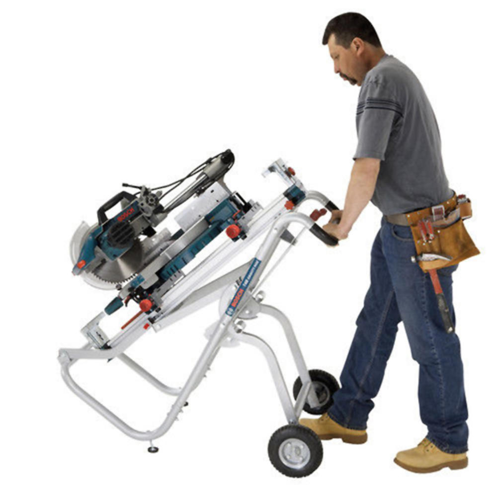 Bosch Gravity-Rise T4B Steel Adjustable Miter Saw Stand with Wheels