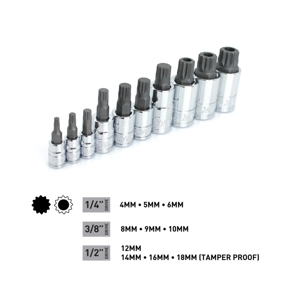 Capri Tools 10pc. XZN Triple Square Bit Socket Set