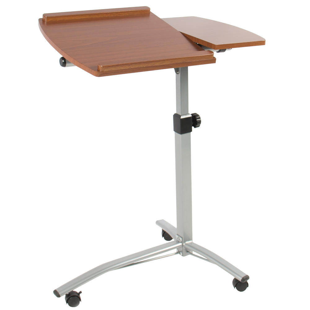 Best Choice Products 25" Angle and Height Adjustable Rolling Laptop Desk Cart - Maple Walnut