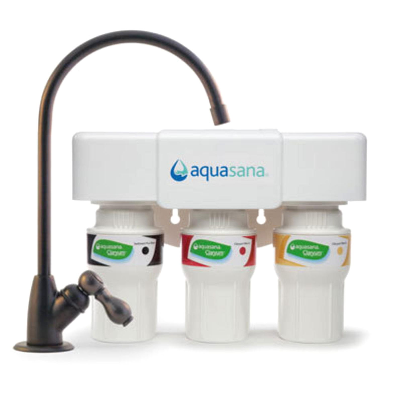 Aquasana AQ-5300.62 600gal 3-Stage Under Sink Water Filter System with Oil-Rubbed Bronze Faucet